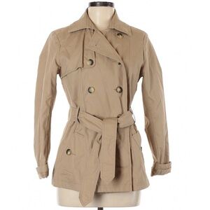 GAP Women’s Short Beige Tan Wrap Trench Coat Jacket Size XS